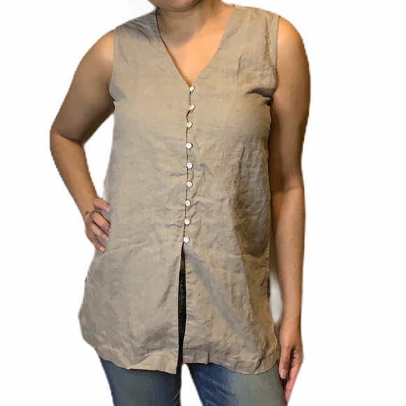 Vintage Ann Taylor Linen Tunic Blouse - Picture 2 of 11